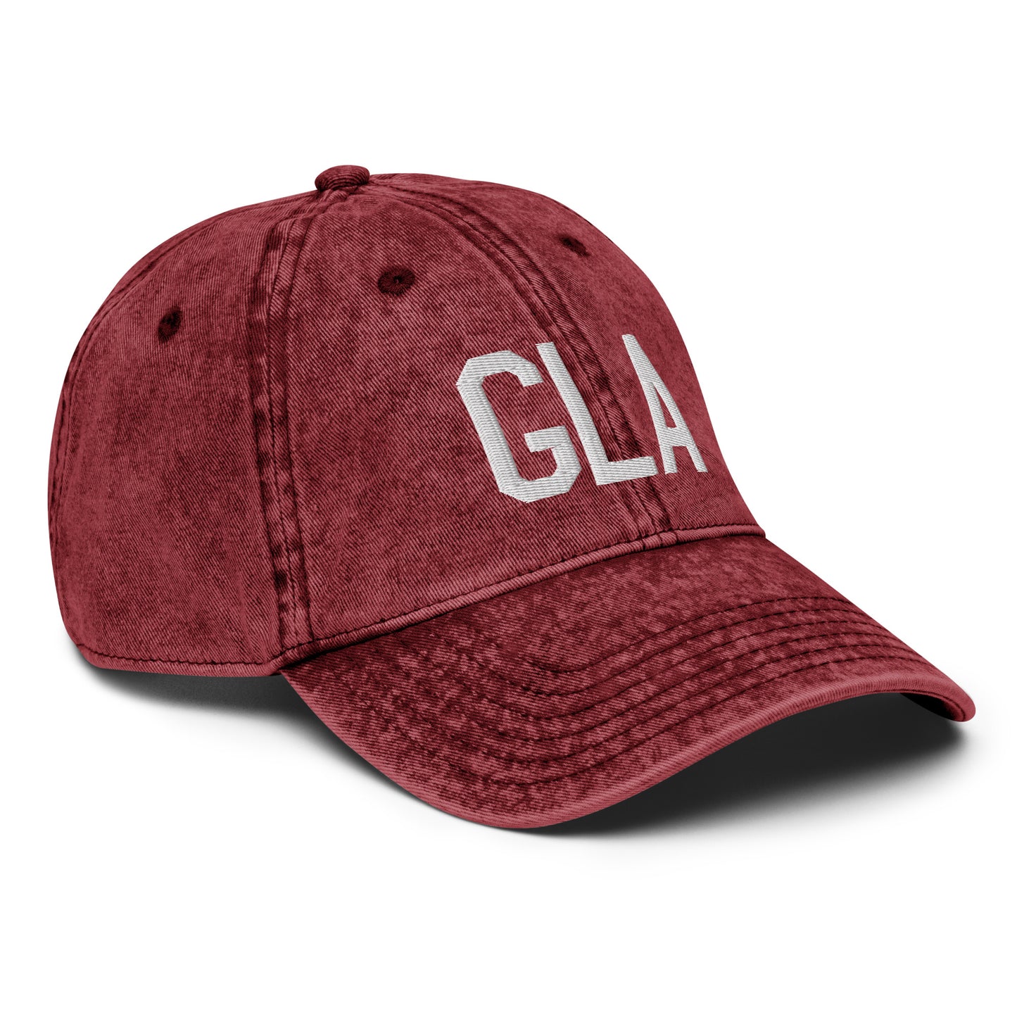 Airport Code Twill Cap - White • GLA Glasgow • YHM Designs - Image 21