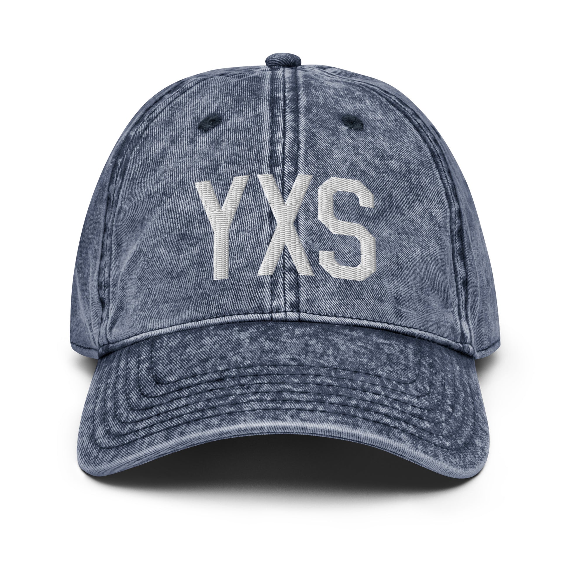 Airport Code Twill Cap - White • YXS Prince George • YHM Designs - Image 16