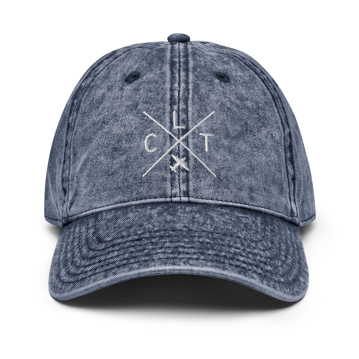 Crossed-X Cotton Twill Cap - White • CLT Charlotte • YHM Designs - Image 19