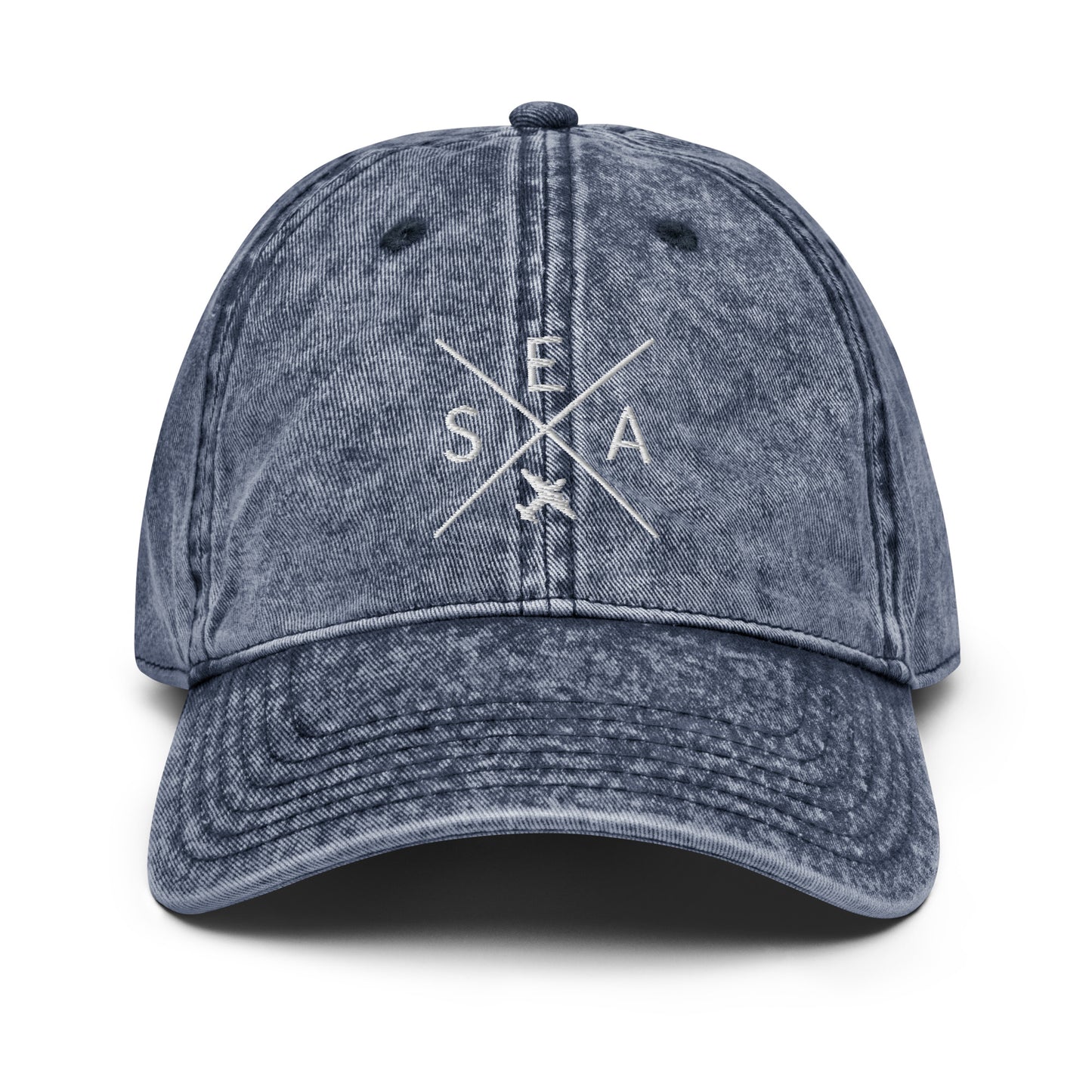 Crossed-X Cotton Twill Cap - White • SEA Seattle • YHM Designs - Image 19
