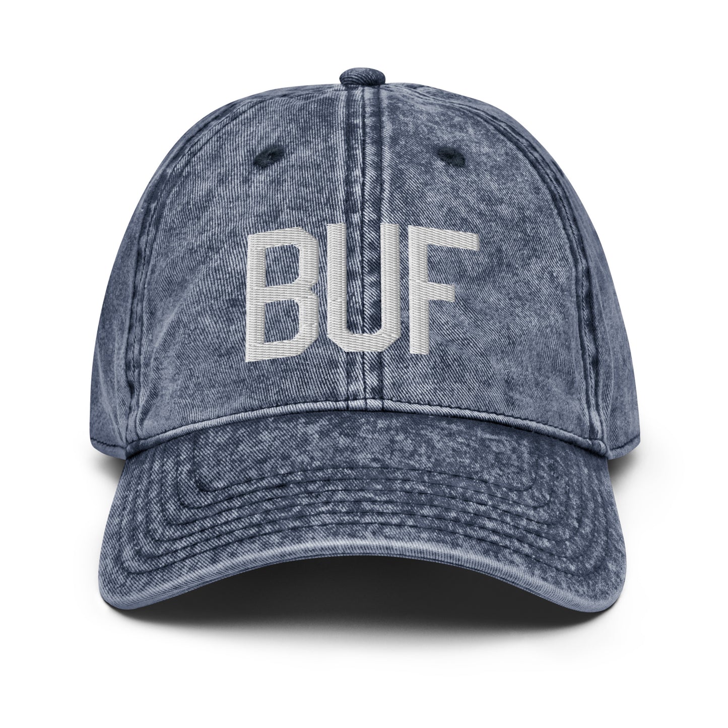 Airport Code Twill Cap - White • BUF Buffalo • YHM Designs - Image 16
