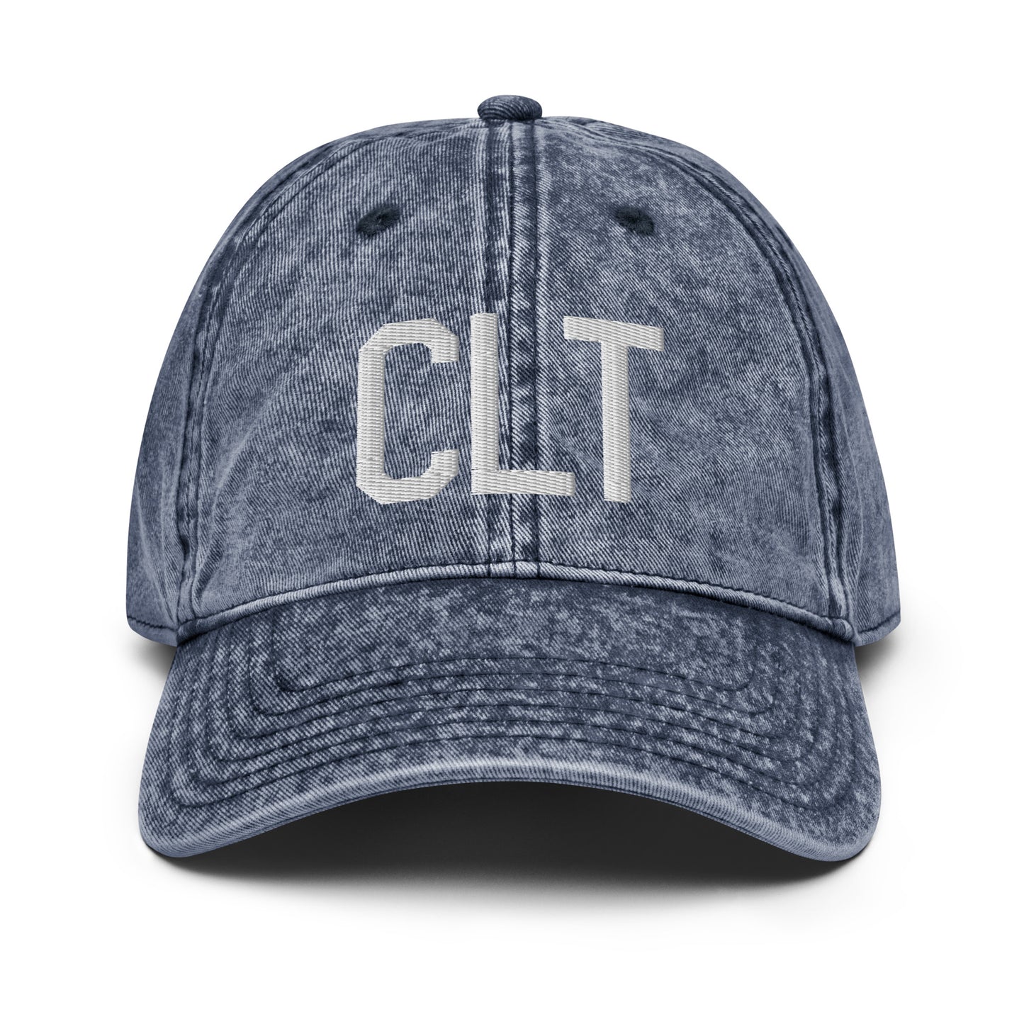 Airport Code Twill Cap - White • CLT Charlotte • YHM Designs - Image 16