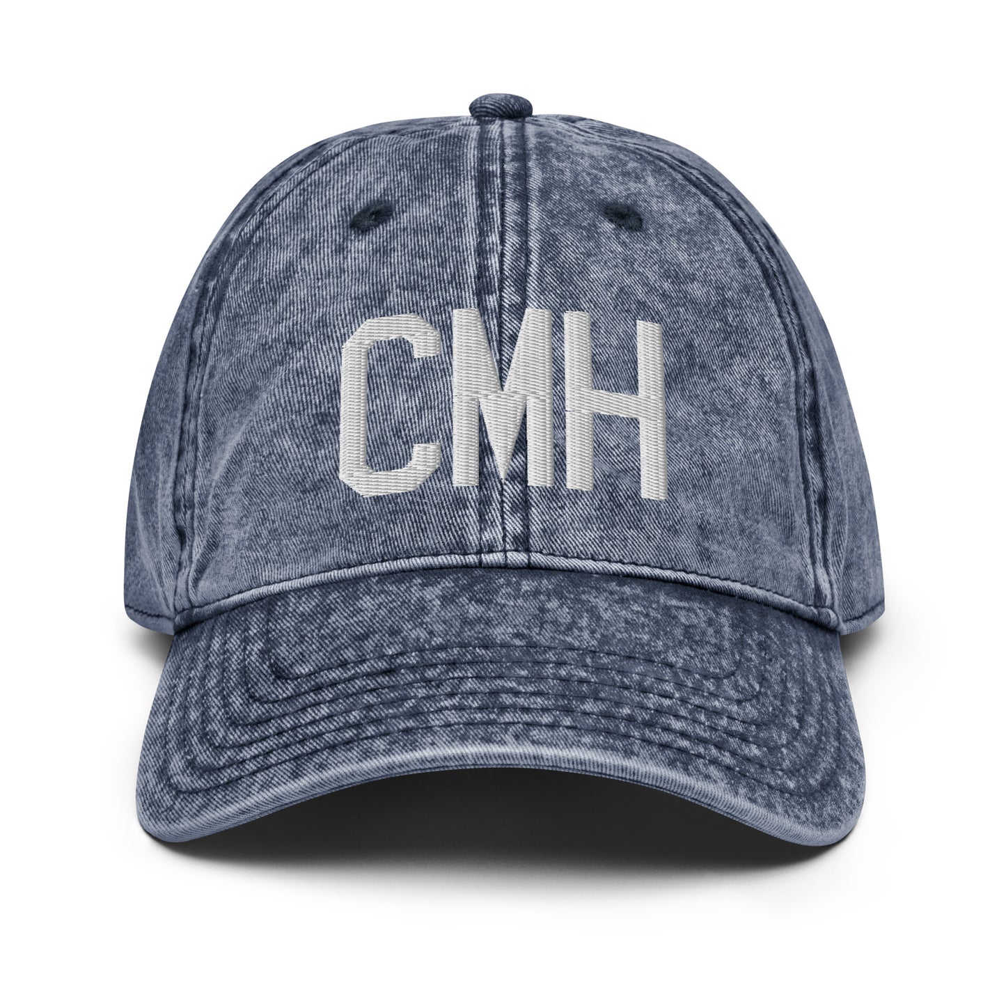 Airport Code Twill Cap - White • CMH Columbus • YHM Designs - Image 16