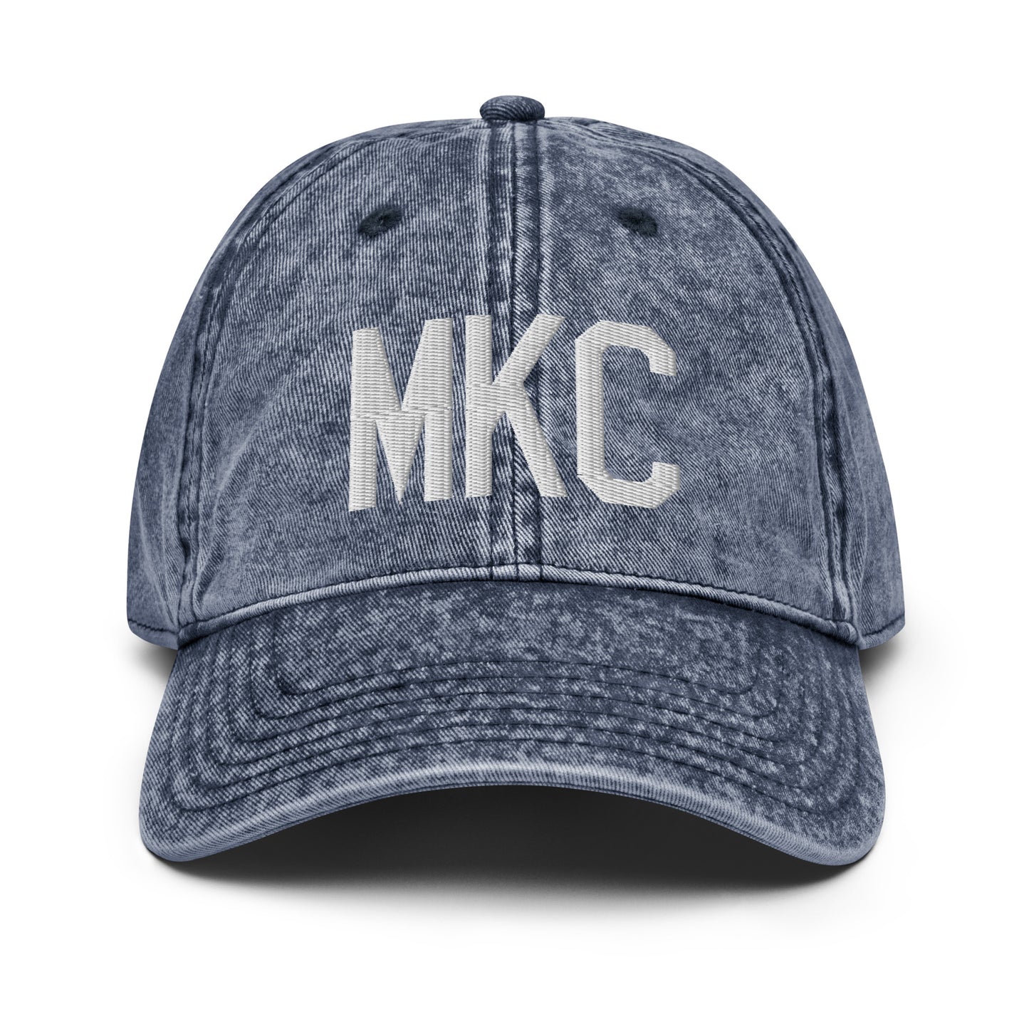 Airport Code Twill Cap - White • MKC Kansas City • YHM Designs - Image 16