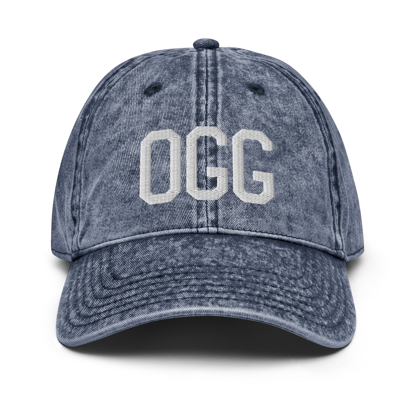 Airport Code Twill Cap - White • OGG Maui • YHM Designs - Image 16