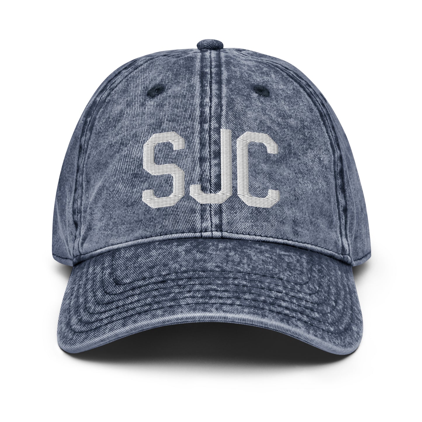 Airport Code Twill Cap - White • SJC San Jose • YHM Designs - Image 16