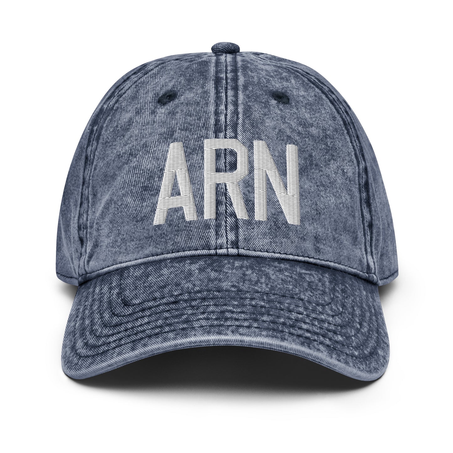 Airport Code Twill Cap - White • ARN Stockholm • YHM Designs - Image 16