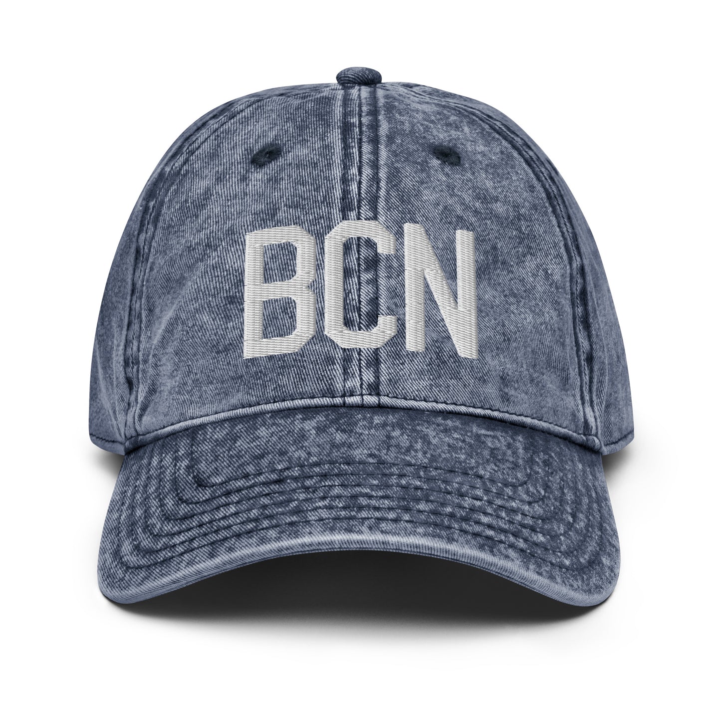 Airport Code Twill Cap - White • BCN Barcelona • YHM Designs - Image 16