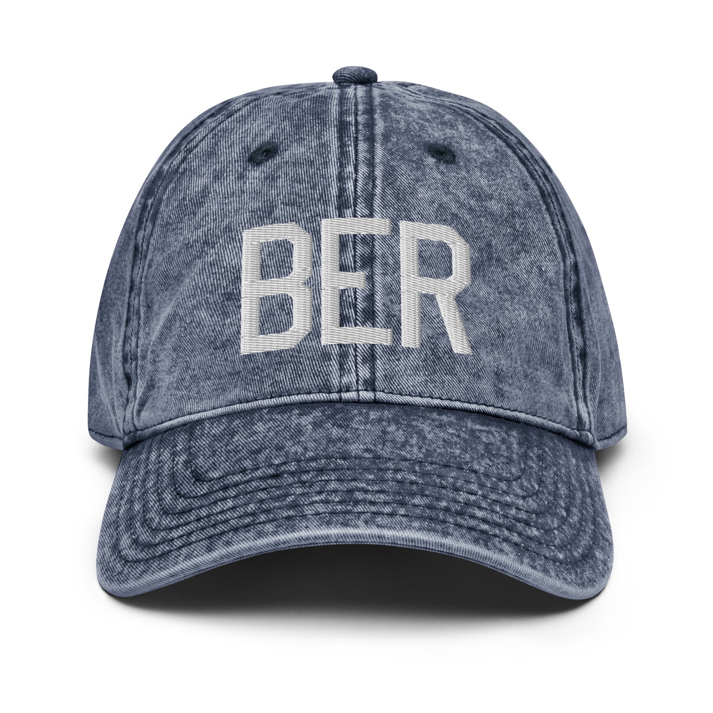 Airport Code Twill Cap - White • BER Berlin • YHM Designs - Image 16