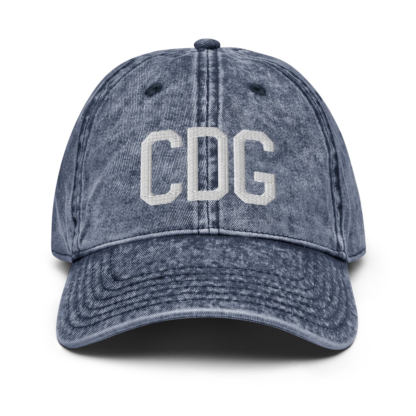 Airport Code Twill Cap - White • CDG Paris • YHM Designs - Image 16