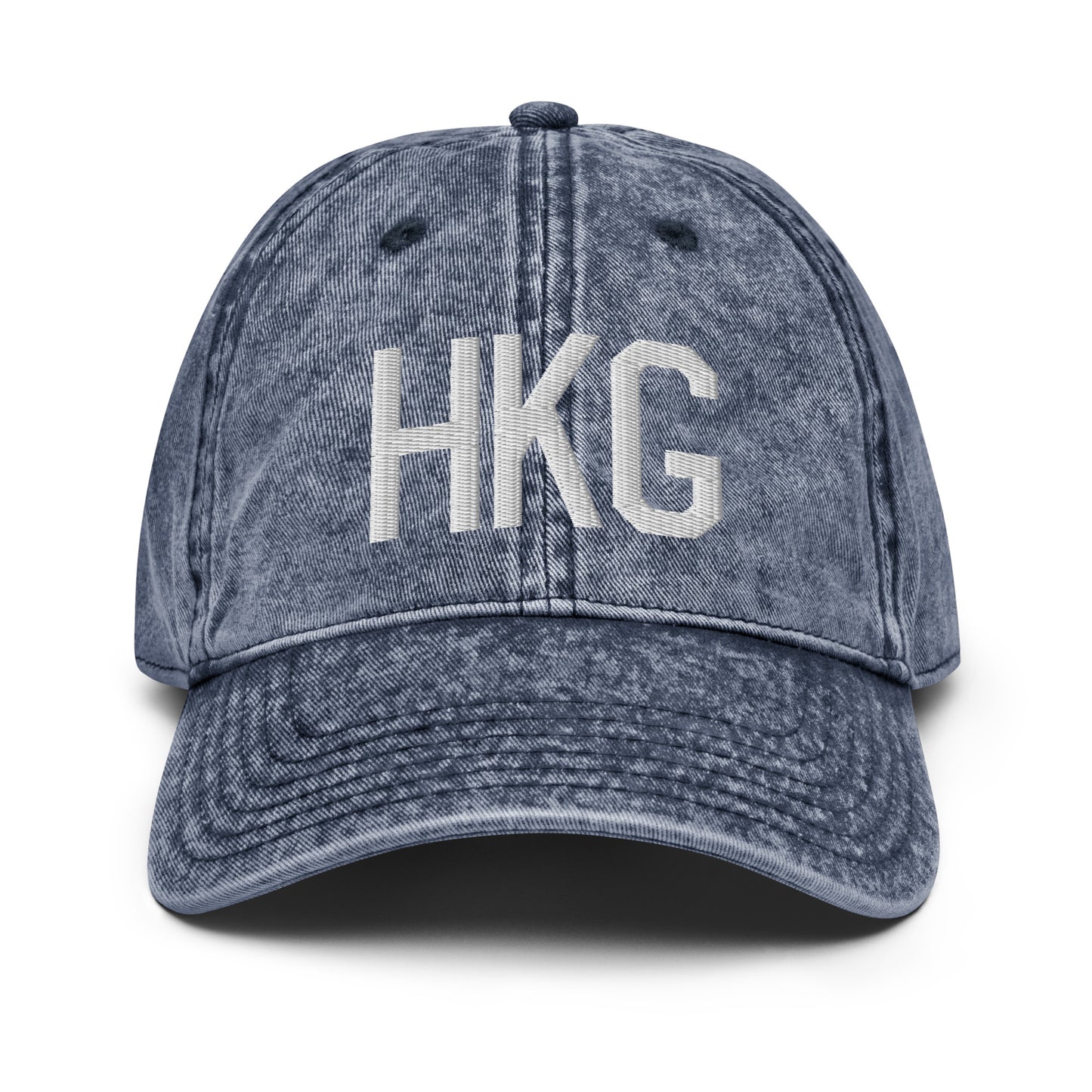 Airport Code Twill Cap - White • HKG Hong Kong • YHM Designs - Image 16