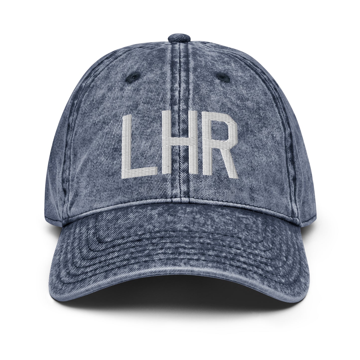 Airport Code Twill Cap - White • LHR London • YHM Designs - Image 16