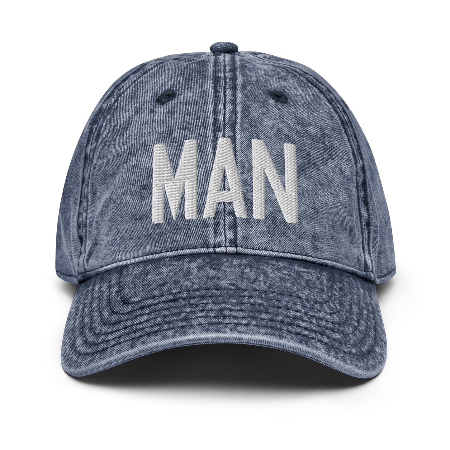 Airport Code Twill Cap - White • MAN Manchester • YHM Designs - Image 16