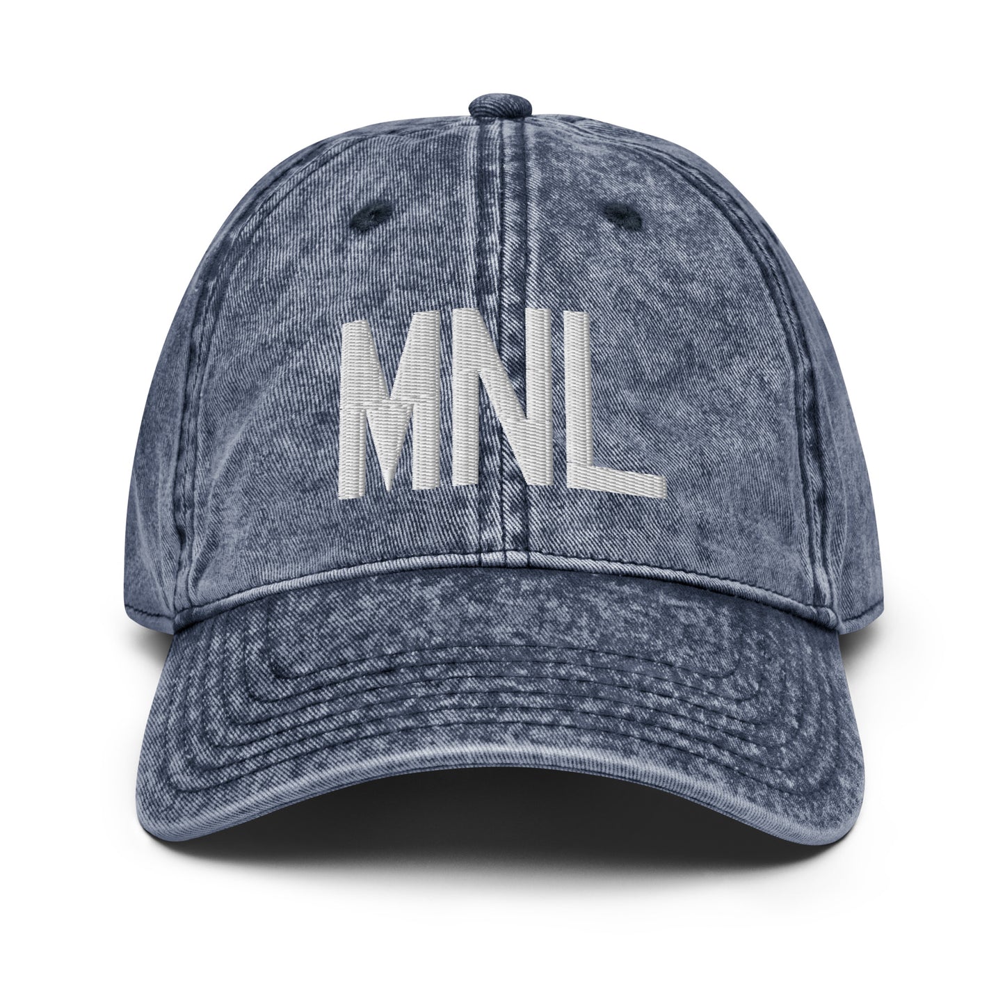 Airport Code Twill Cap - White • MNL Manila • YHM Designs - Image 16
