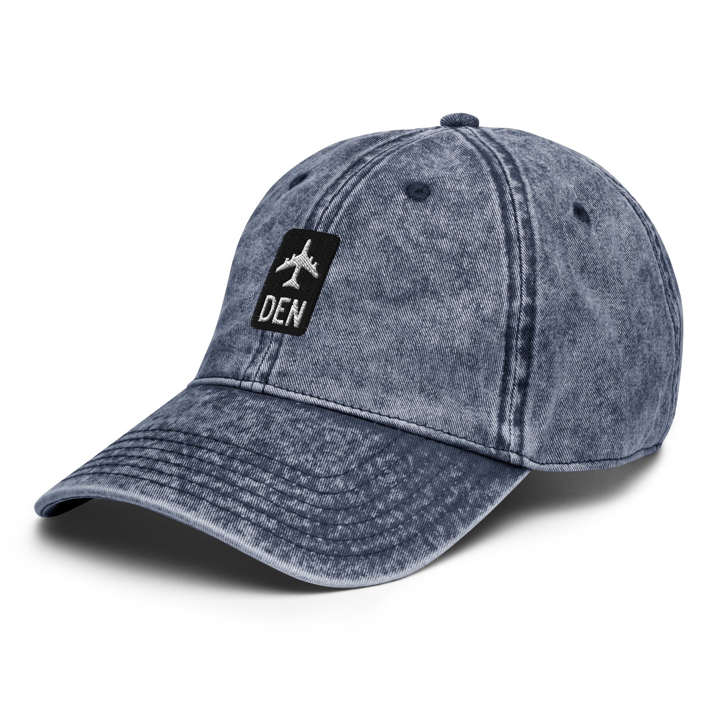 Jetliner Vintage Cotton Twill Baseball Cap • Black/White • DEN Denver • YHM Designs - Image 13