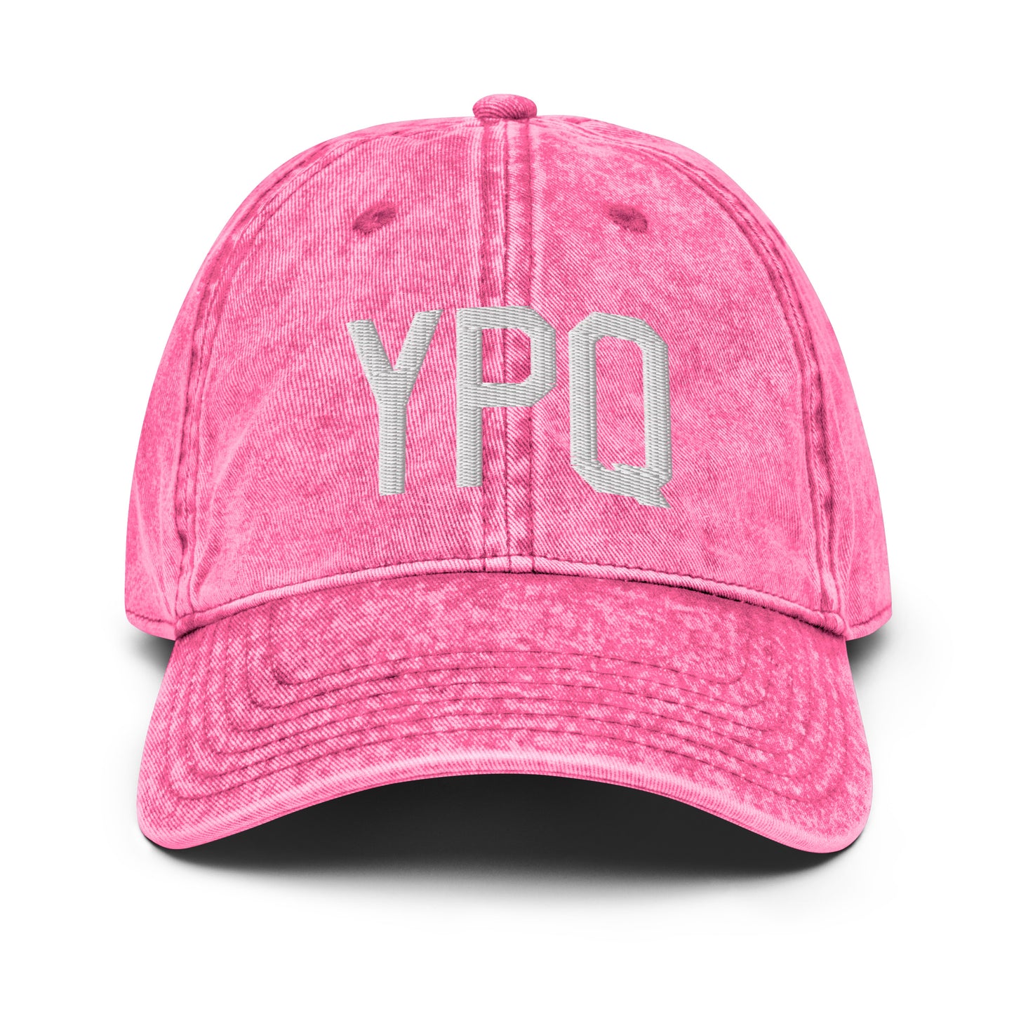 Airport Code Twill Cap - White • YPQ Peterborough • YHM Designs - Image 25