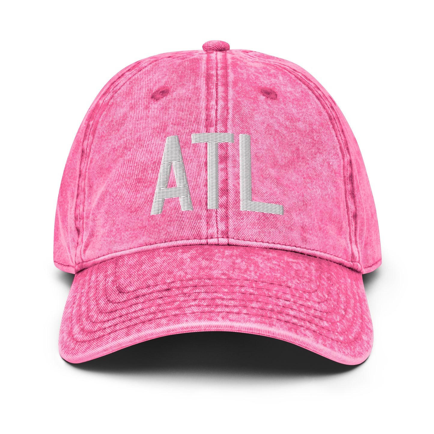 Airport Code Twill Cap - White • ATL Atlanta • YHM Designs - Image 25