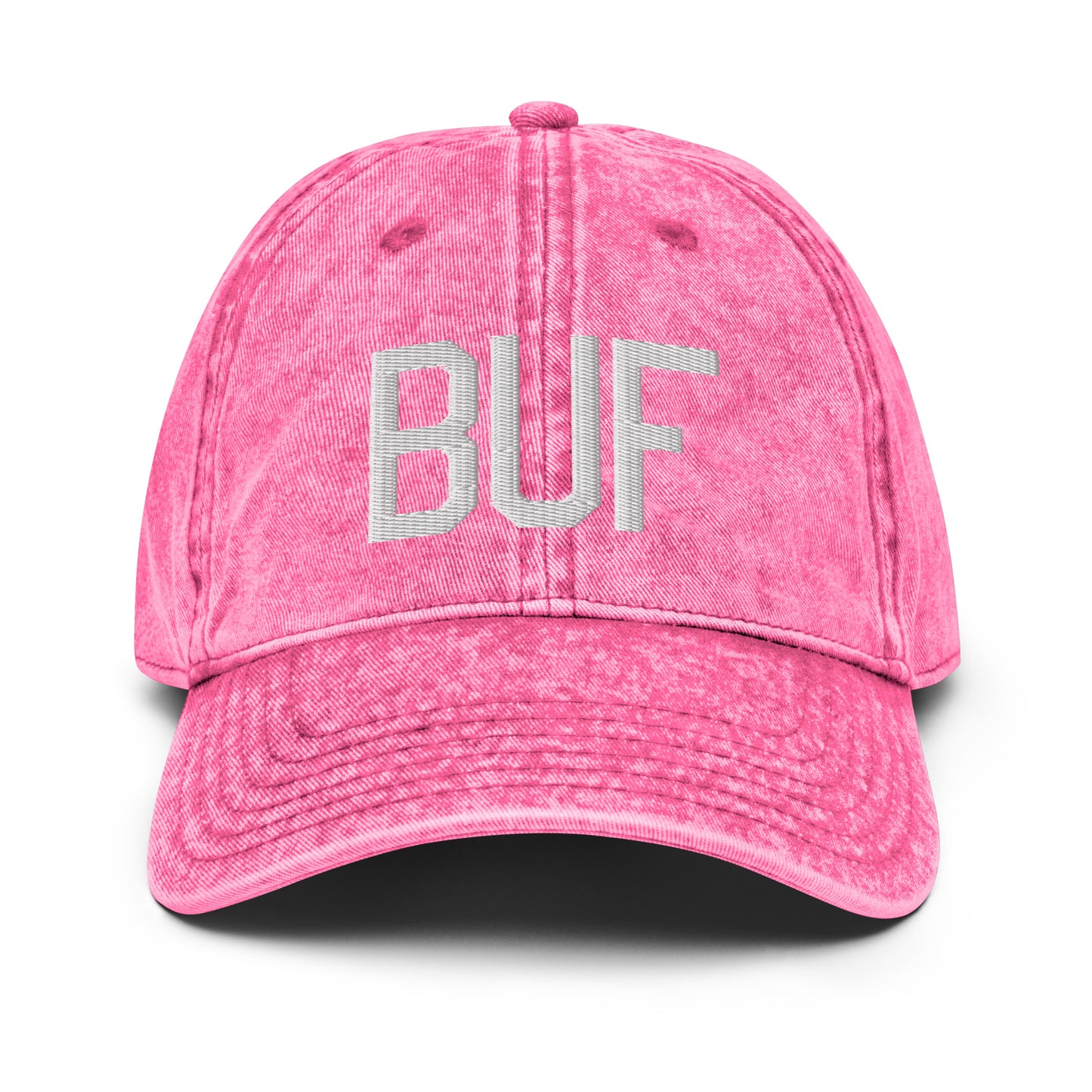 Airport Code Twill Cap - White • BUF Buffalo • YHM Designs - Image 25