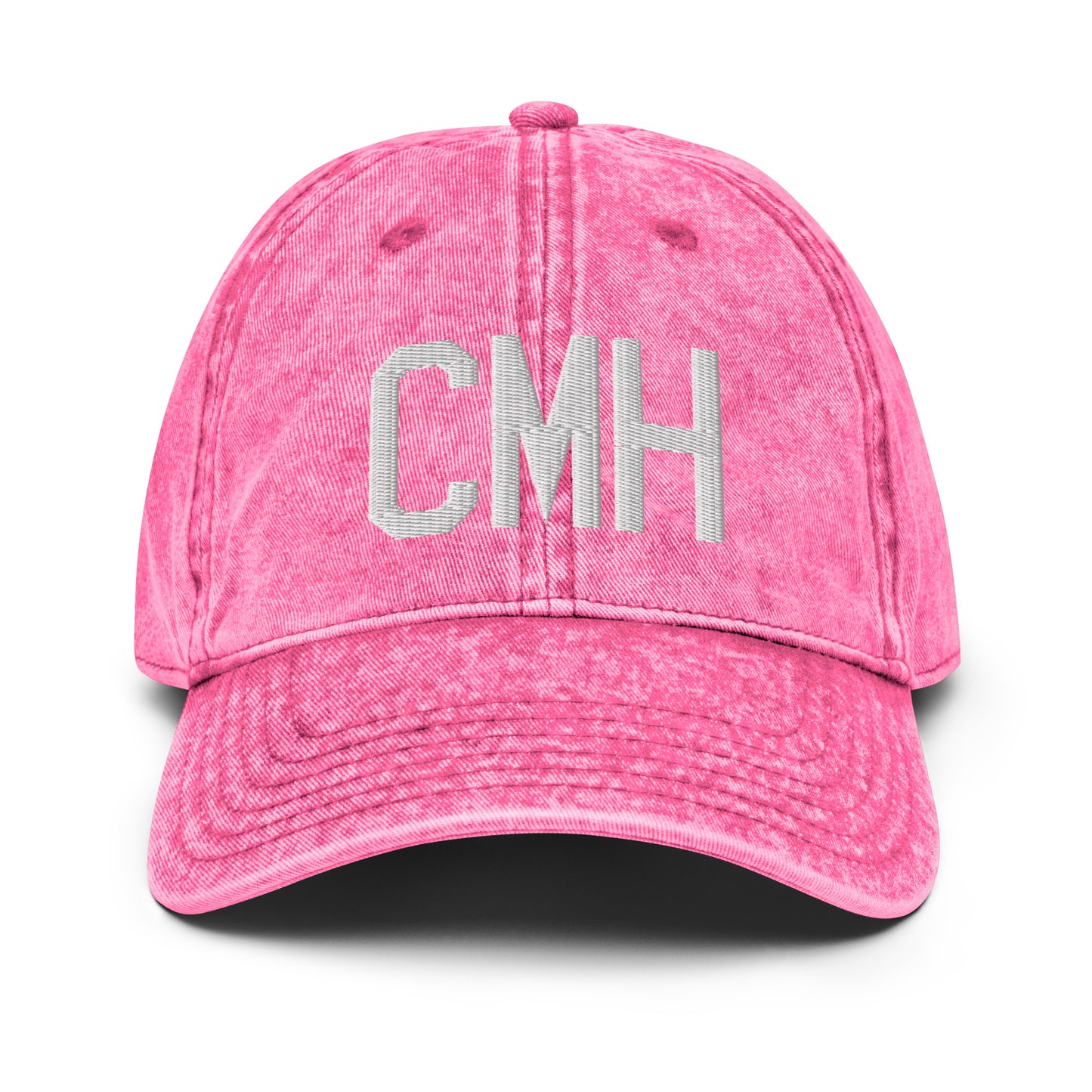 Airport Code Twill Cap - White • CMH Columbus • YHM Designs - Image 25