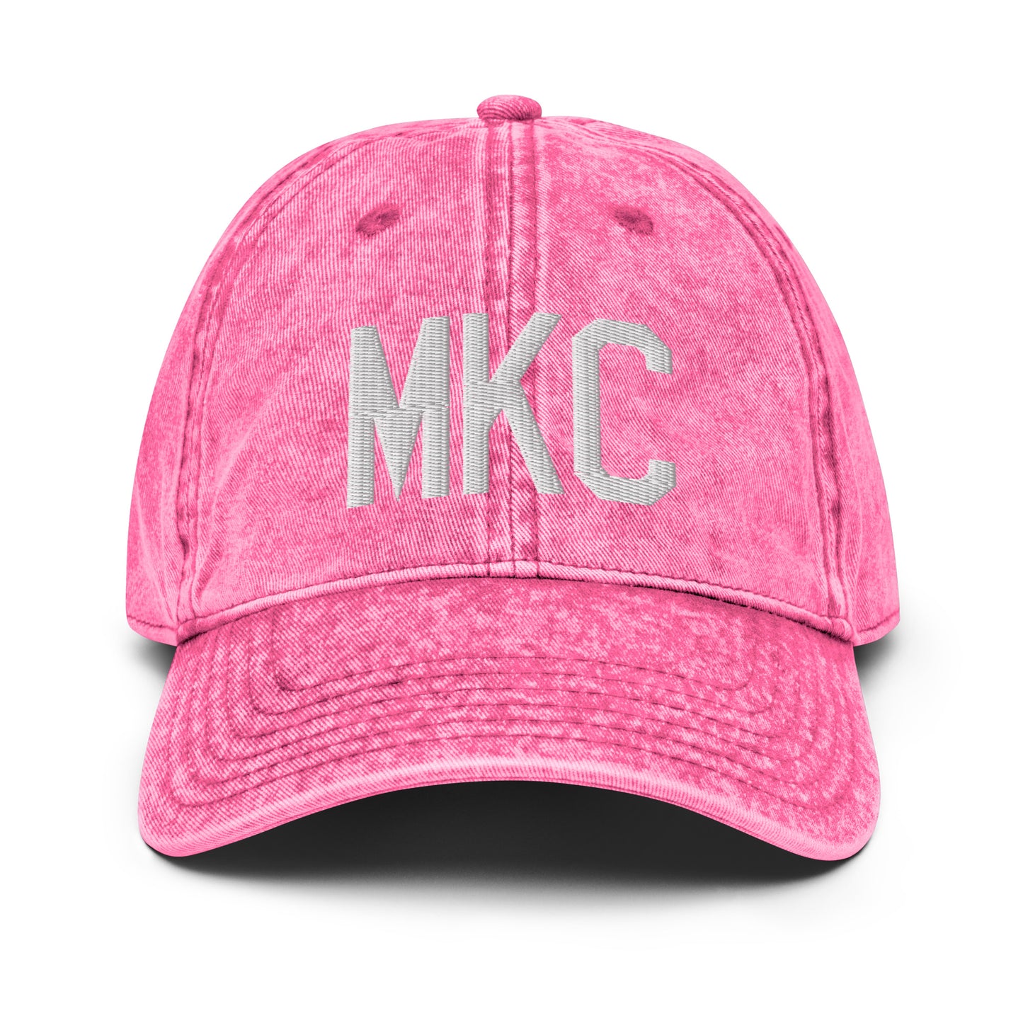 Airport Code Twill Cap - White • MKC Kansas City • YHM Designs - Image 25