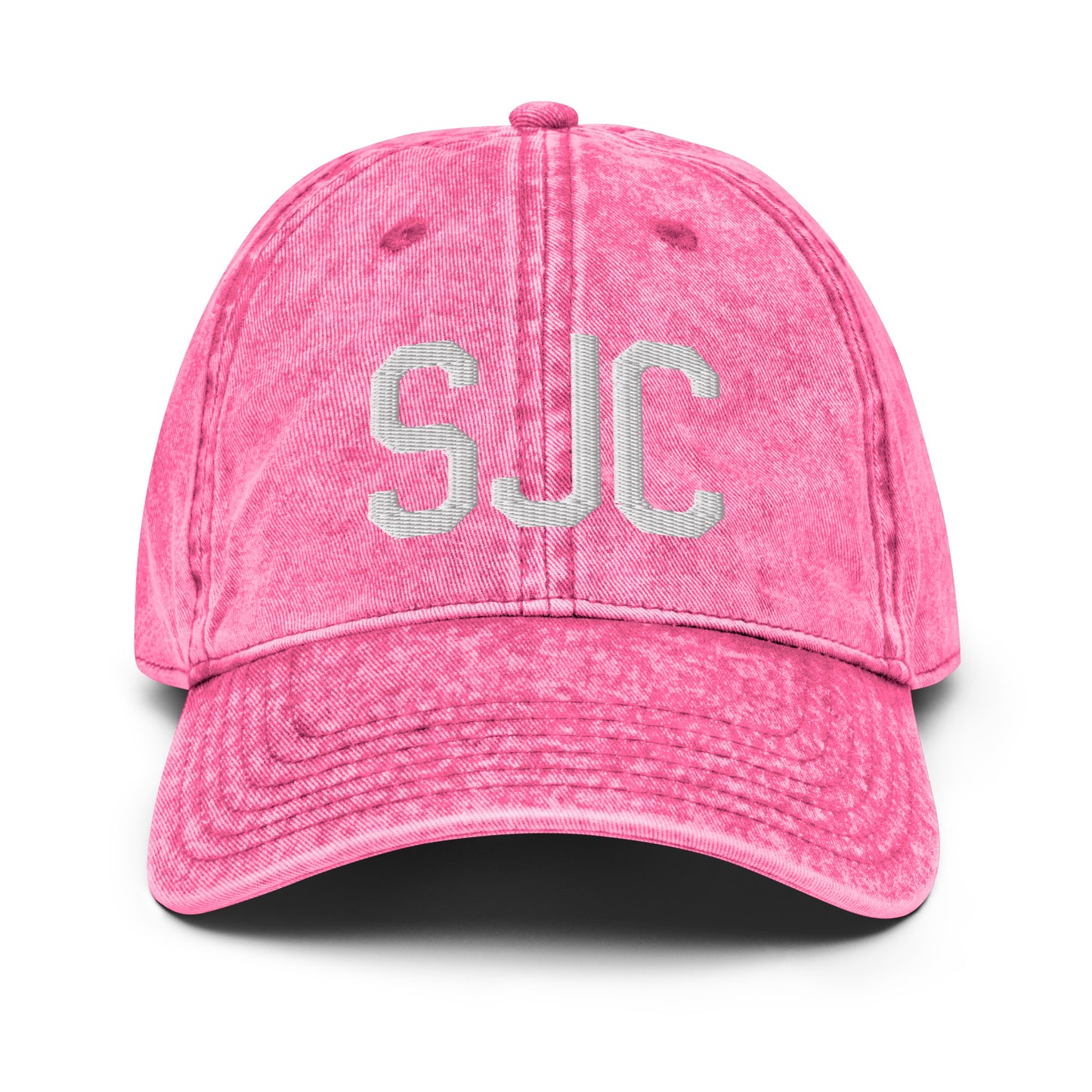 Airport Code Twill Cap - White • SJC San Jose • YHM Designs - Image 25
