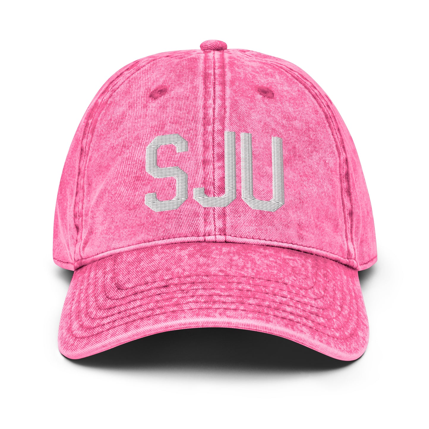 Airport Code Twill Cap - White • SJU San Juan • YHM Designs - Image 25