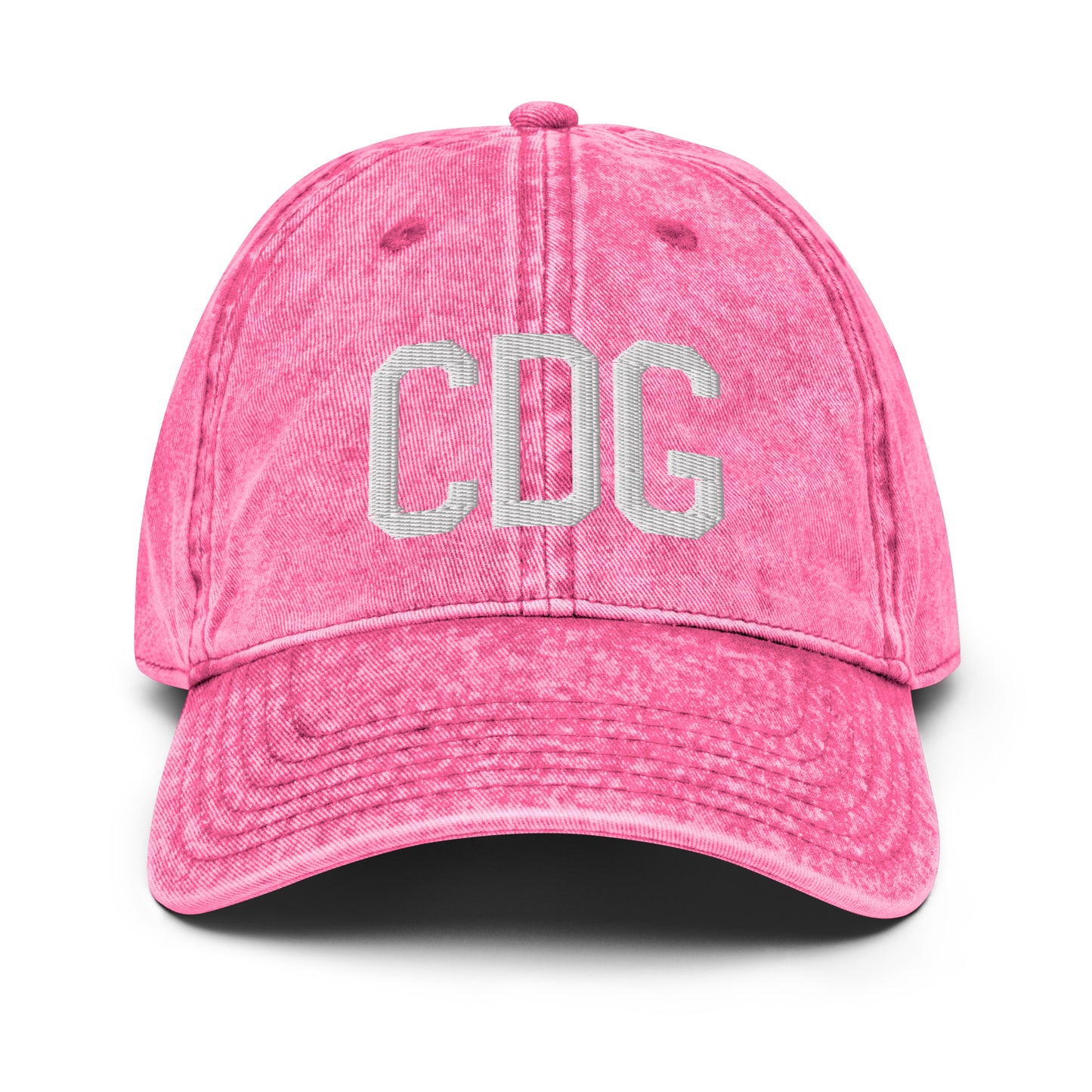 Airport Code Twill Cap - White • CDG Paris • YHM Designs - Image 25