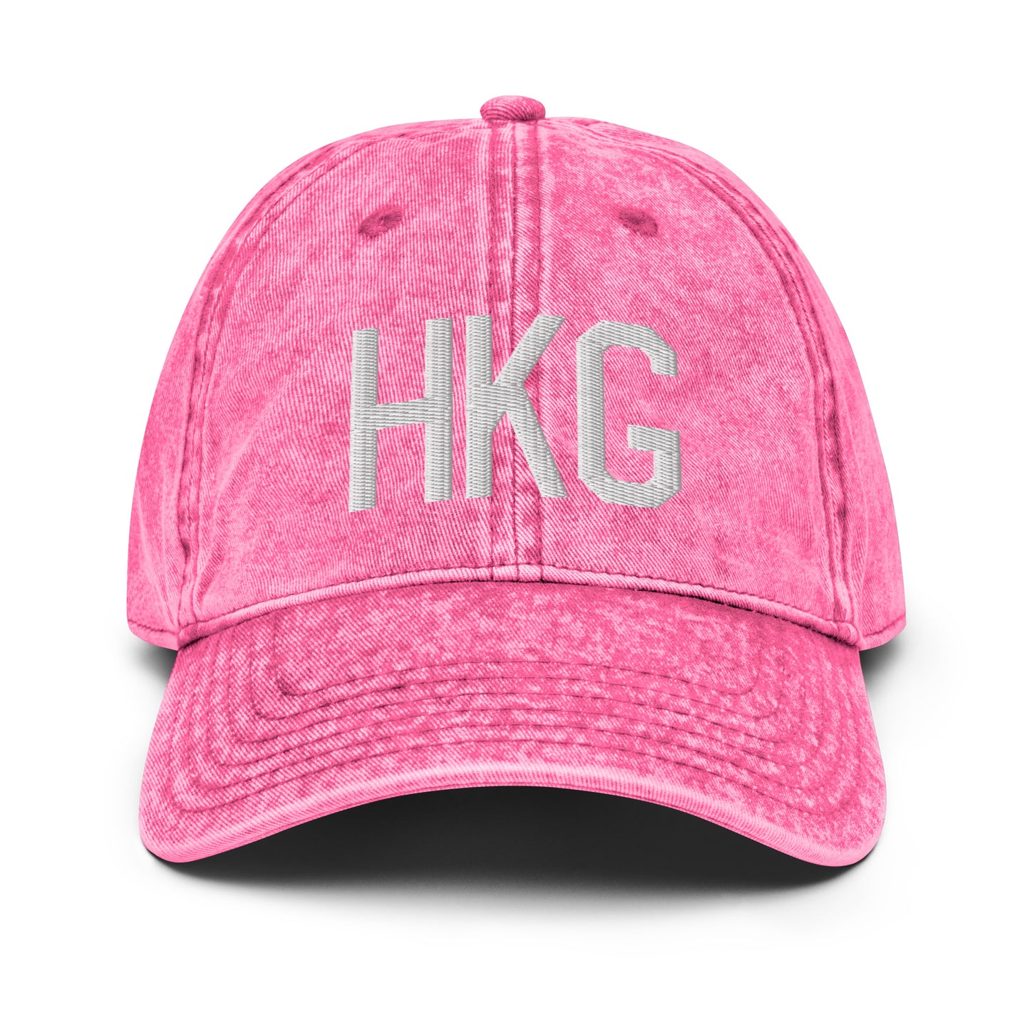 Airport Code Twill Cap - White • HKG Hong Kong • YHM Designs - Image 25