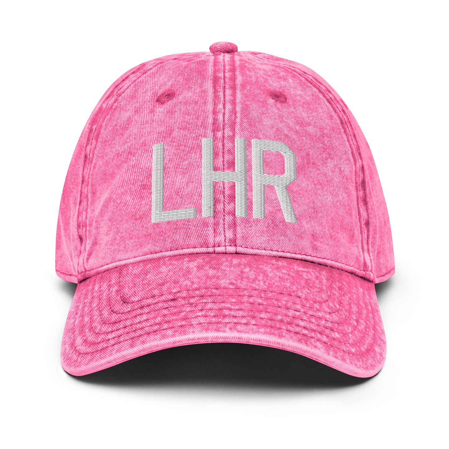 Airport Code Twill Cap - White • LHR London • YHM Designs - Image 25