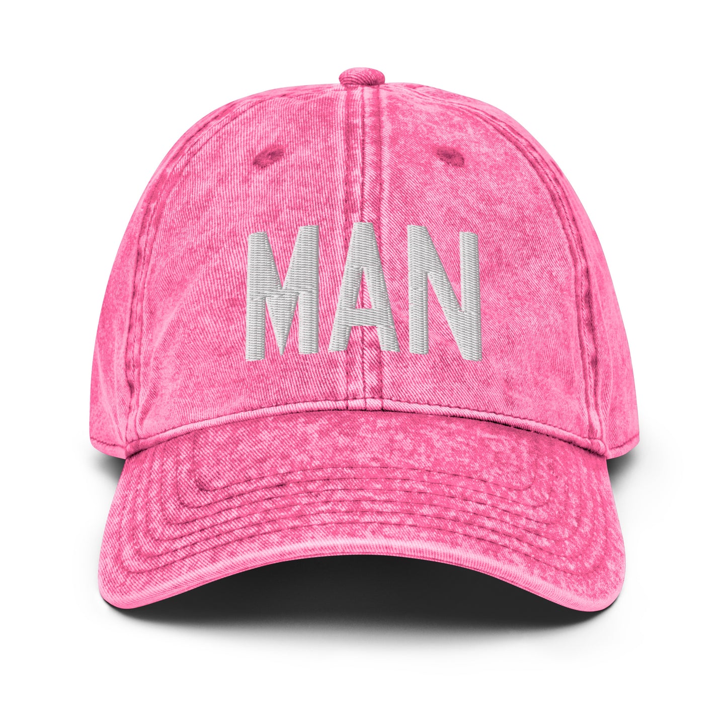 Airport Code Twill Cap - White • MAN Manchester • YHM Designs - Image 25