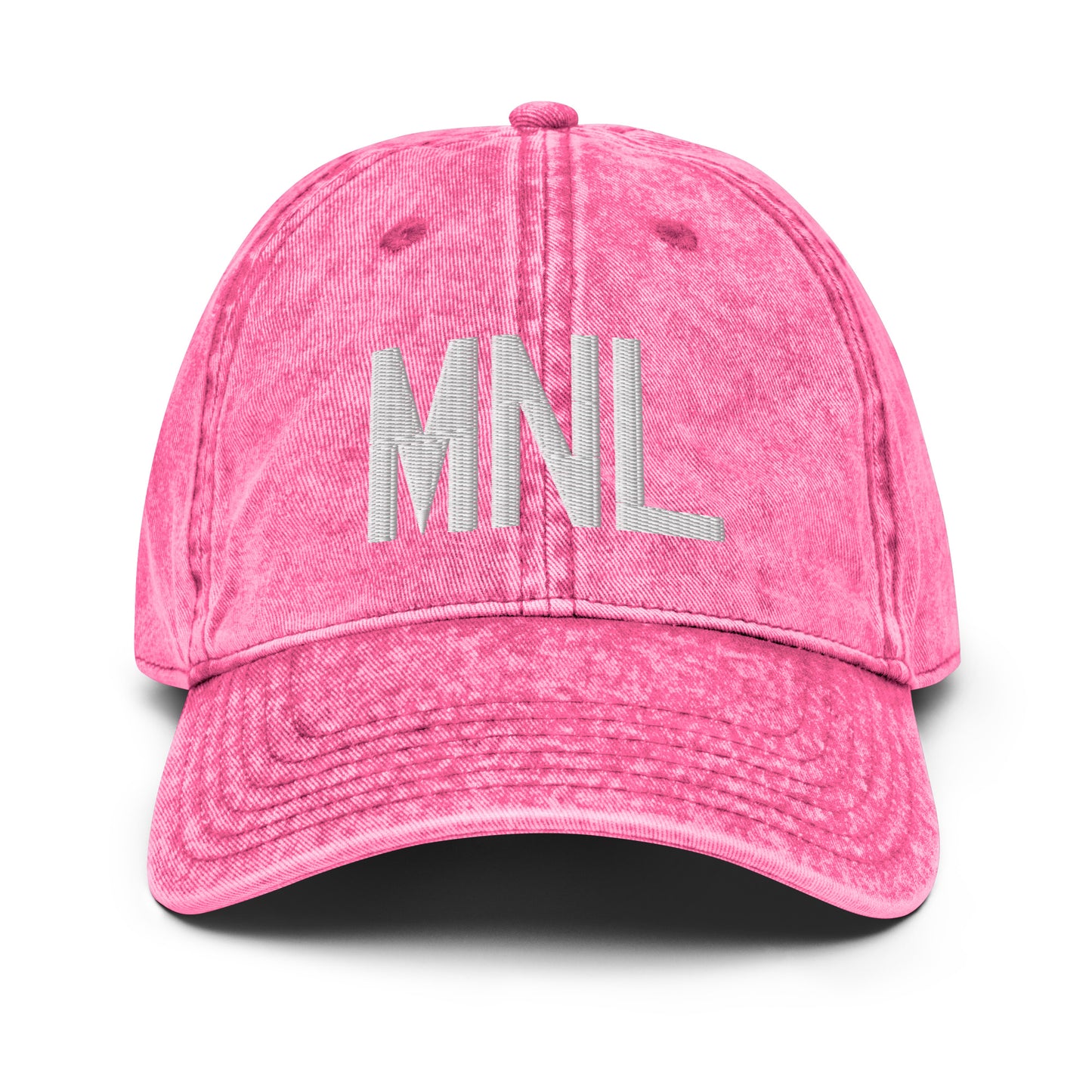 Airport Code Twill Cap - White • MNL Manila • YHM Designs - Image 25