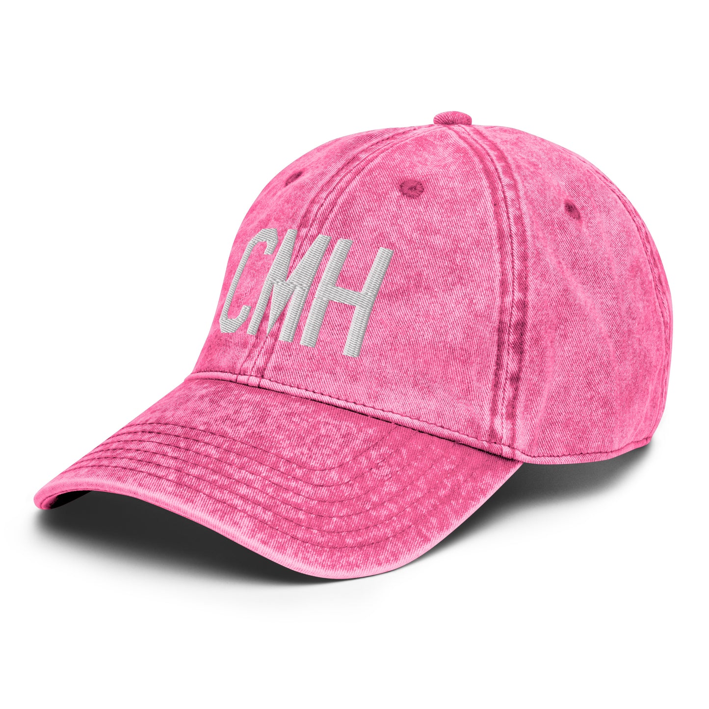 Airport Code Twill Cap - White • CMH Columbus • YHM Designs - Image 26