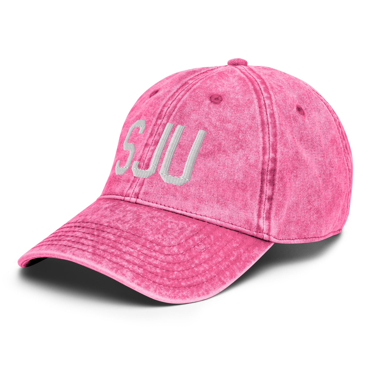 Airport Code Twill Cap - White • SJU San Juan • YHM Designs - Image 26