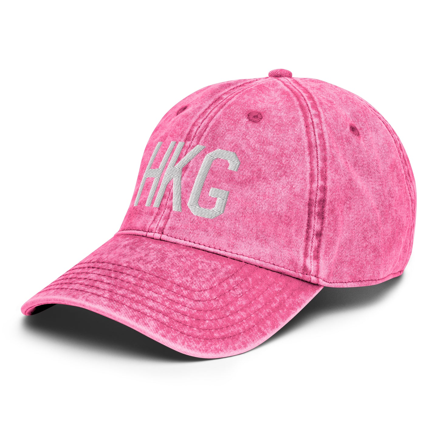 Airport Code Twill Cap - White • HKG Hong Kong • YHM Designs - Image 26