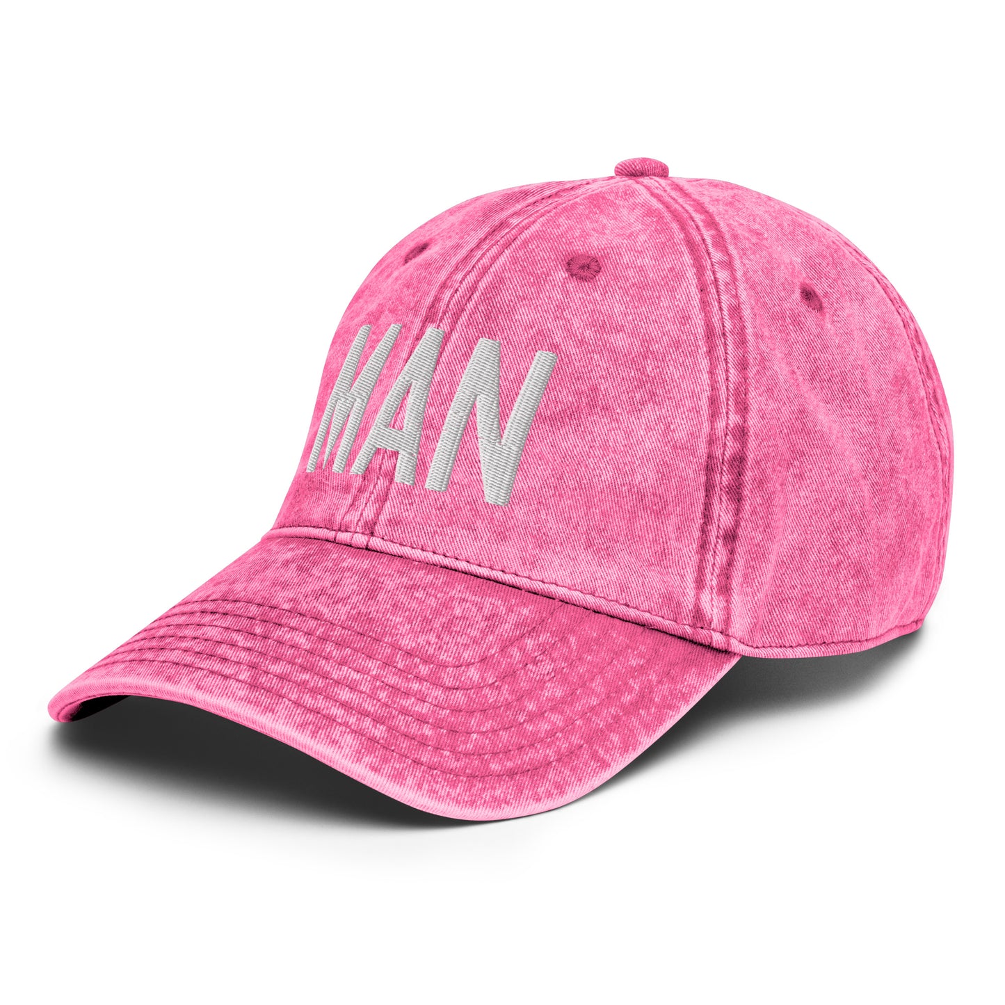 Airport Code Twill Cap - White • MAN Manchester • YHM Designs - Image 26