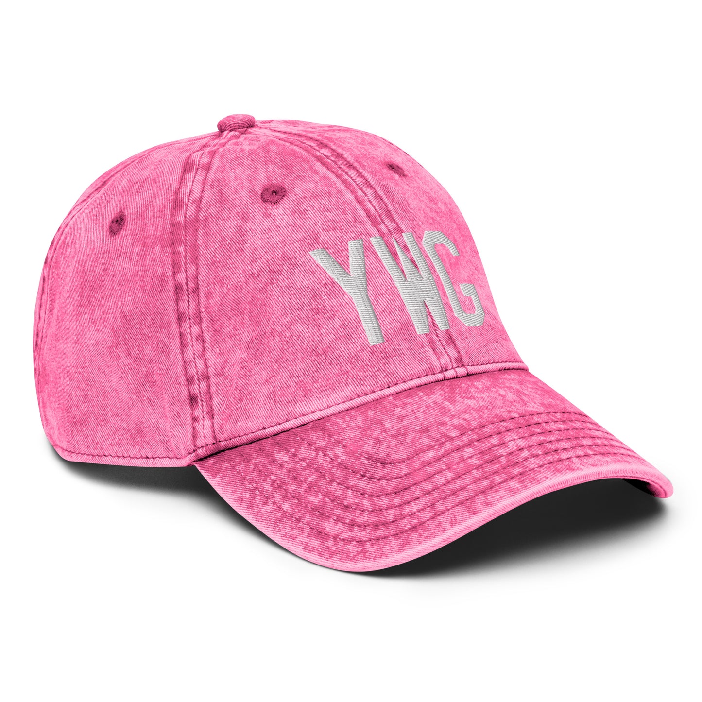 Airport Code Twill Cap - White • YWG Winnipeg • YHM Designs - Image 27