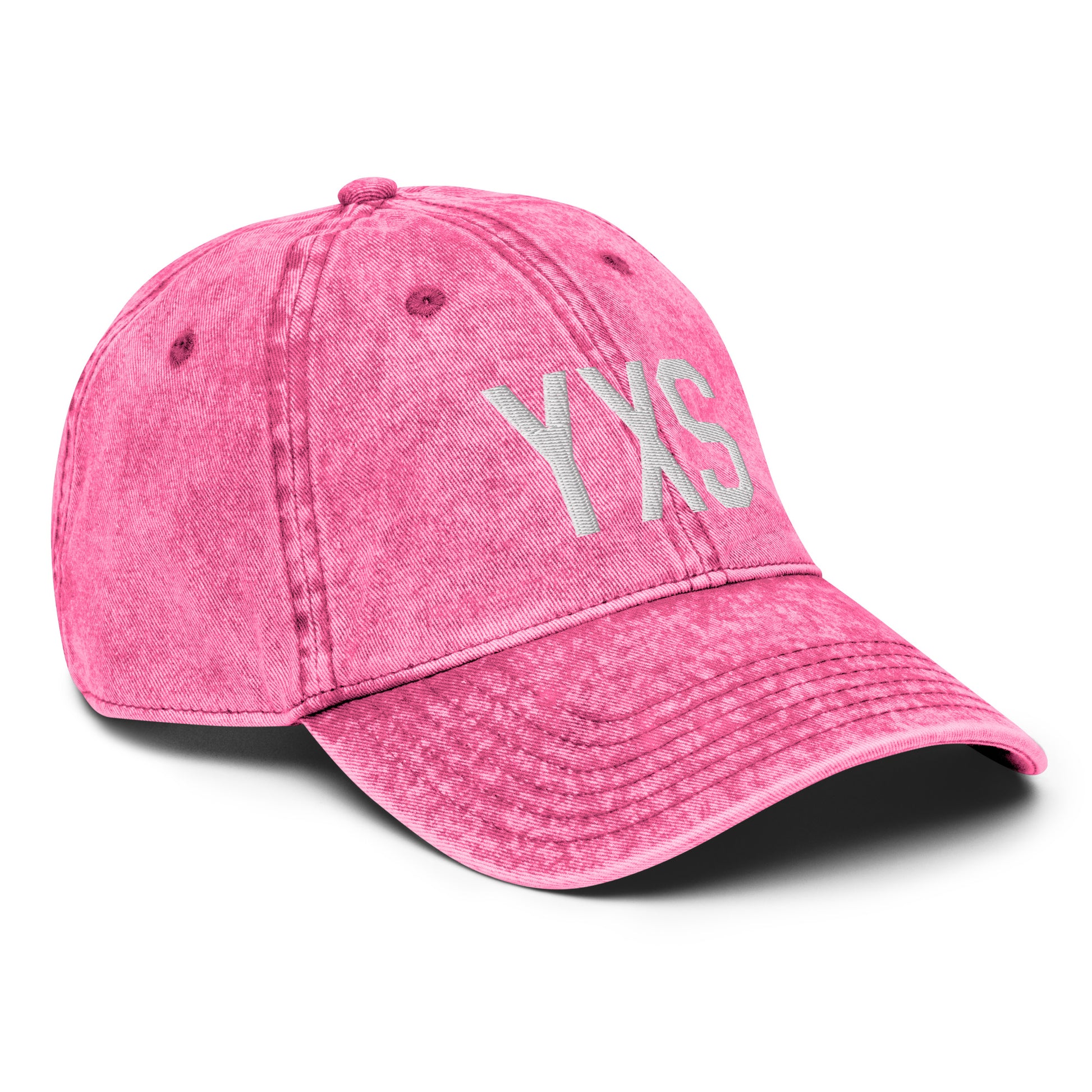 Airport Code Twill Cap - White • YXS Prince George • YHM Designs - Image 27