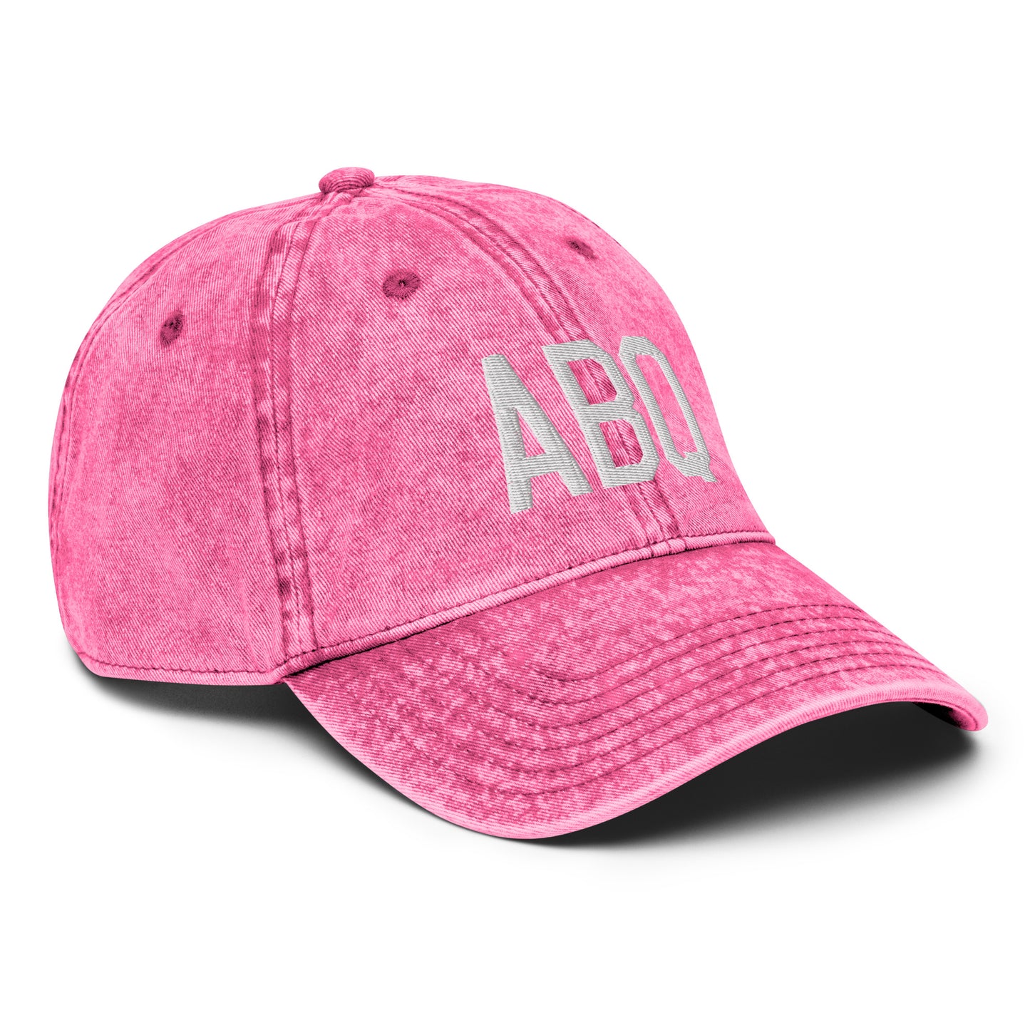 Airport Code Twill Cap - White • ABQ Albuquerque • YHM Designs - Image 27