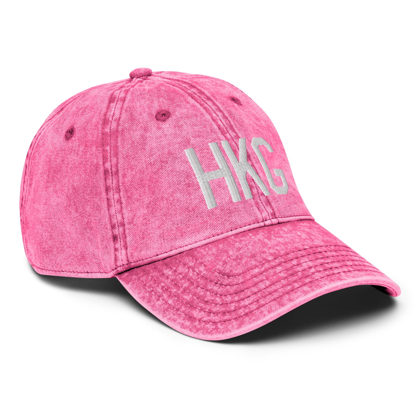 Airport Code Twill Cap - White • HKG Hong Kong • YHM Designs - Image 27