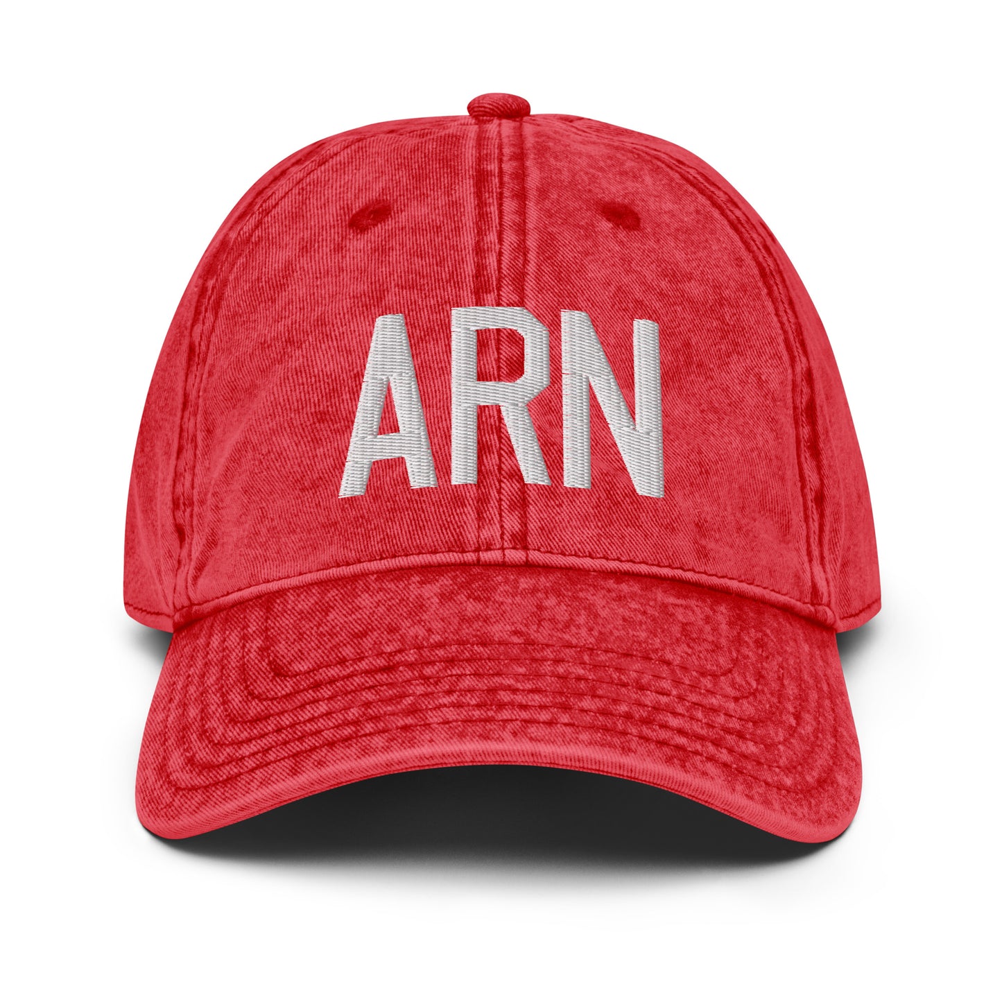 Airport Code Twill Cap - White • ARN Stockholm • YHM Designs - Image 22