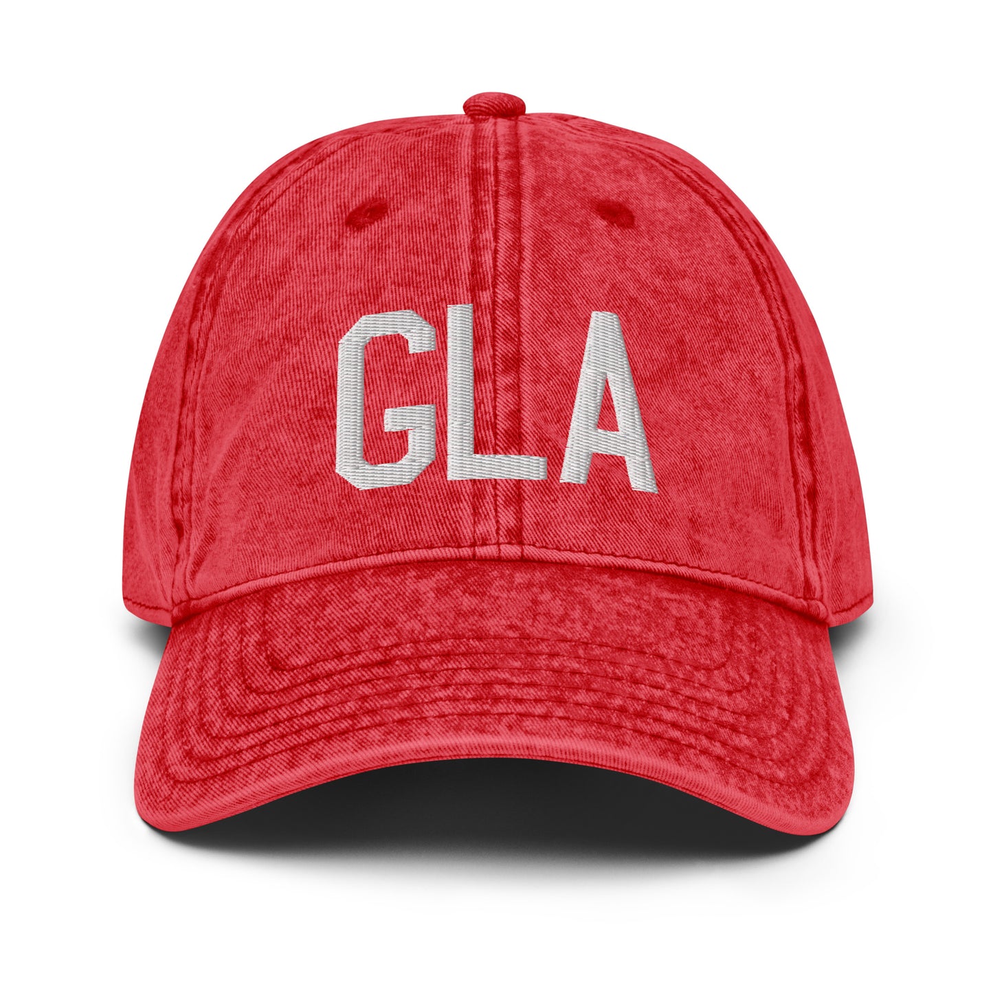 Airport Code Twill Cap - White • GLA Glasgow • YHM Designs - Image 22