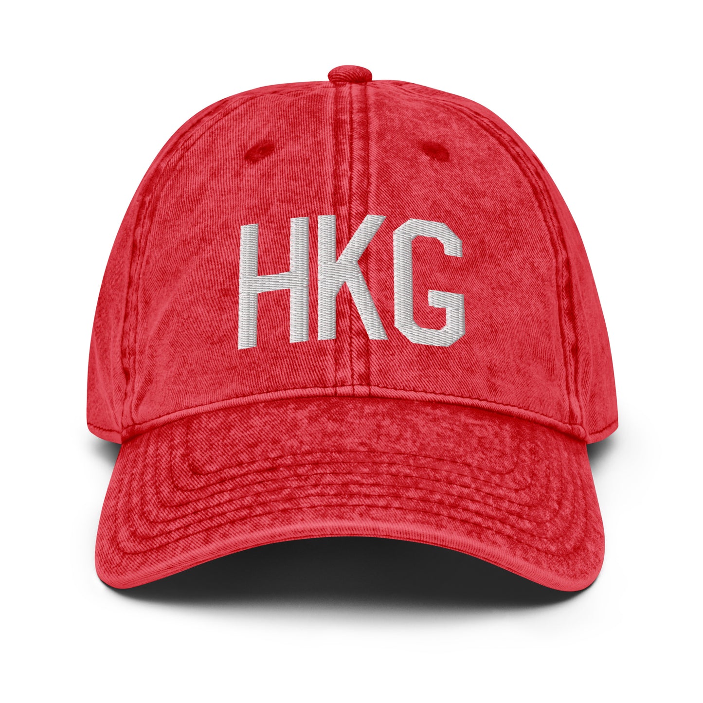 Airport Code Twill Cap - White • HKG Hong Kong • YHM Designs - Image 22