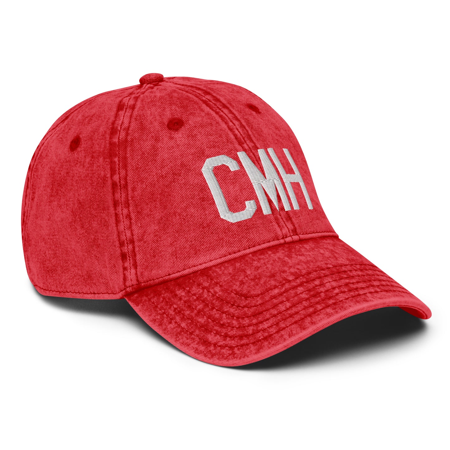 Airport Code Twill Cap - White • CMH Columbus • YHM Designs - Image 24