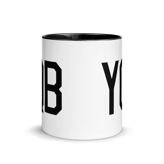 Aviation-Theme Coffee Mug - Black • YQB Quebec City • YHM Designs - Image 02