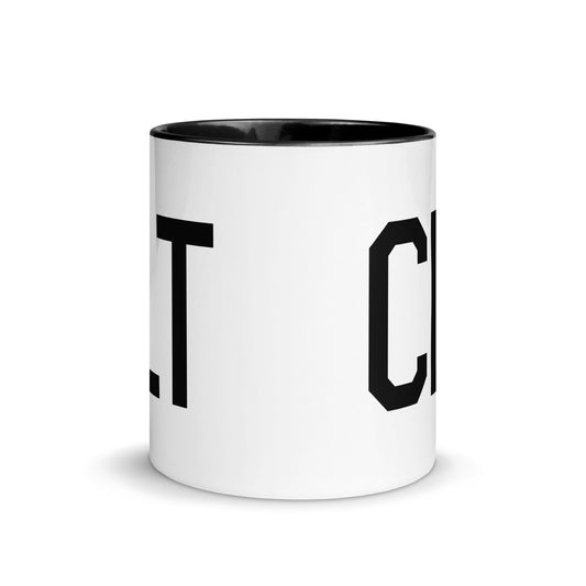 Aviation-Theme Coffee Mug - Black • CLT Charlotte • YHM Designs - Image 02