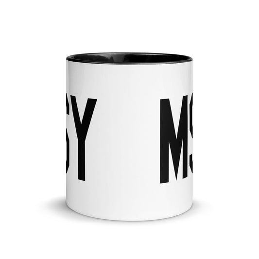 Aviation-Theme Coffee Mug - Black • MSY New Orleans • YHM Designs - Image 02