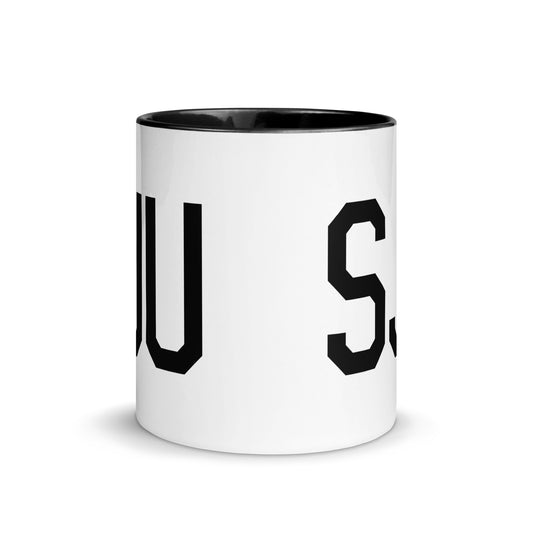 Aviation-Theme Coffee Mug - Black • SJU San Juan • YHM Designs - Image 02