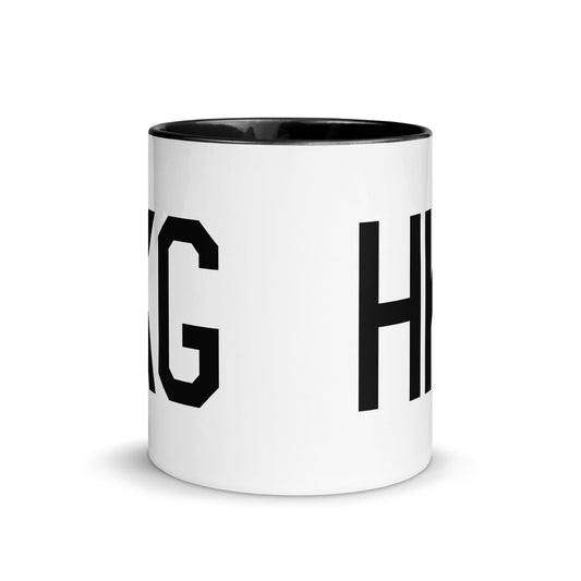 HKG Hong Kong Coffee Mug • Air Force Lettering in Black • YHM Designs - Image 02