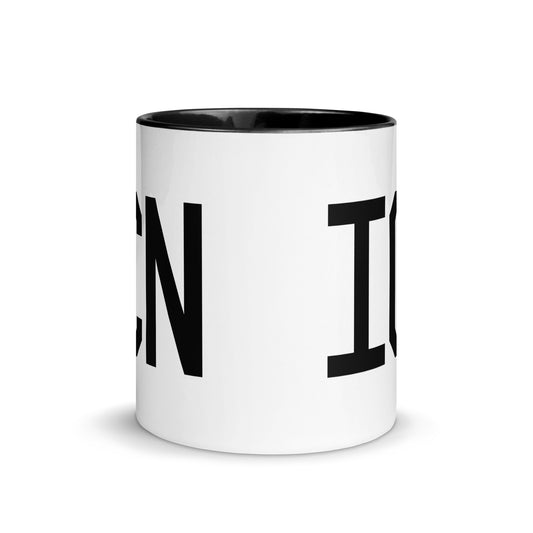 ICN Seoul Coffee Mug • Air Force Lettering in Black • YHM Designs - Image 02