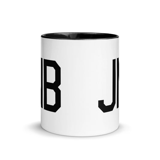 JNB Johannesburg Coffee Mug • Air Force Lettering in Black • YHM Designs - Image 02